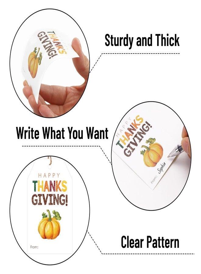 جيجاكرافت بطاقات هدايا عيد الشكر من jijAcraft مع خيط - 50 قطعة، بطاقات هدايا عيد شكر سعيد، 3.3 × 2.1 بوصة، بطاقات أسماء على شكل يقطينة خريفية لتغليف هدايا عيد الشكر، وتوزيعات الحفلات، وبطاقات المعايدة، وأكياس الحلوى - Image 3